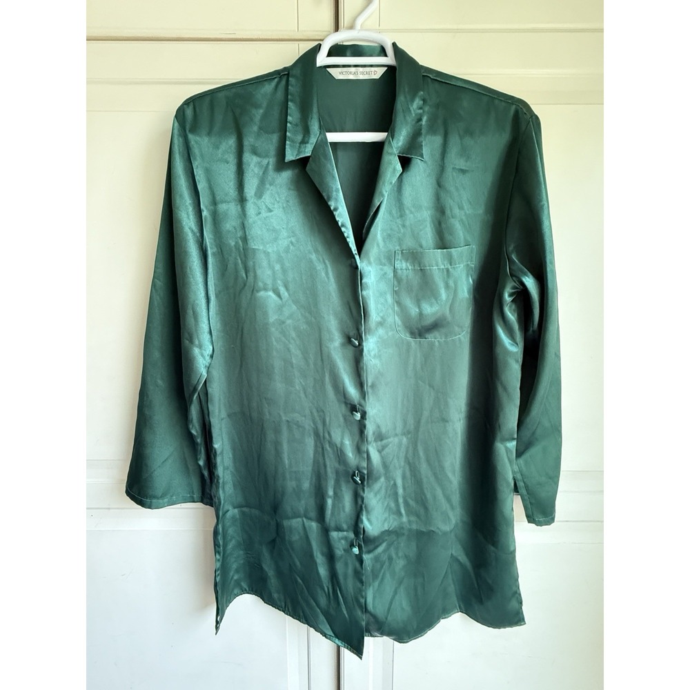 Victoria Secret Nightgown Pajama‎ Top Emerald Green Womens Large
